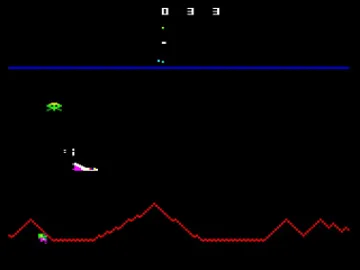 Defender (1982)(Acornsoft) screen shot game playing